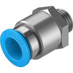 Festo Straight Threaded Adaptor, G 1/4 Male to Push In 12 mm, Threaded-to-Tube Connection Style, 132042
