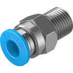 Festo Straight Threaded Adaptor, R 1/8 Male to Push In 6 mm, Threaded-to-Tube Connection Style, 130675