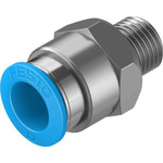 Festo Straight Threaded Adaptor, G 1/4 Male to Push In 12 mm, Threaded-to-Tube Connection Style, 130680