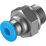 Festo Straight Threaded Adaptor, G 1/8 Male to Push In 4 mm, Threaded-to-Tube Connection Style, 132036