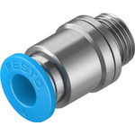 Festo Straight Threaded Adaptor, G 1/8 Male to Push In 6 mm, Threaded-to-Tube Connection Style, 133009