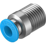 Festo Straight Threaded Adaptor, R 1/4 Male to Push In 6 mm, Threaded-to-Tube Connection Style, 133193