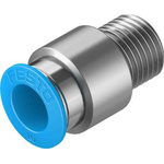 Festo Straight Threaded Adaptor, R 1/4 Male to Push In 10 mm, Threaded-to-Tube Connection Style, 133188