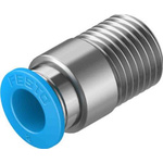 Festo Straight Threaded Adaptor, R 1/4 Male to Push In 8 mm, Threaded-to-Tube Connection Style, 133190