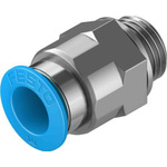Festo Straight Threaded Adaptor, G 1/4 Male to Push In 10 mm, Threaded-to-Tube Connection Style, 132041