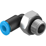 Festo Elbow Threaded Adaptor, G 1/8 Male to Push In 4 mm, Threaded-to-Tube Connection Style, 132897