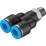 Festo Y Threaded Adaptor, Push In 8 mm to Push In 8 mm, Threaded-to-Tube Connection Style, 153141