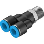 Festo Y Threaded Adaptor, Push In 10 mm to Push In 10 mm, Threaded-to-Tube Connection Style, 153145