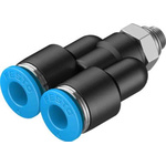 Festo Y Threaded Adaptor, Push In 6 mm to Push In 6 mm, Threaded-to-Tube Connection Style, 190674