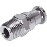 Festo Straight Threaded Adaptor, R 1/2 Male to Push In 16 mm, Threaded-to-Tube Connection Style, 162869