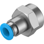 Festo Straight Threaded Adaptor, R 3/8 Male to Push In 8 mm, Threaded-to-Tube Connection Style, 130715