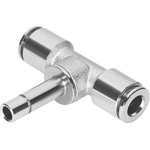 Festo NPQM-T-Q10-S10-P10 Series Tee Tube-to-Tube Adaptor Push In 10 mm to Push In 10 mm, Tube-to-Tube Connection Style,