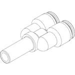 Festo QSY Series Y Tube-to-Tube Adaptor, Push In 8 mm to Push In 6 mm, Tube-to-Tube Connection Style, 133147