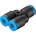 Festo QSY Series Y Tube-to-Tube Adaptor, Push In 6 mm to Push In 6 mm, Tube-to-Tube Connection Style, 130808