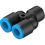 Festo QSY Series Y Tube-to-Tube Adaptor, Push In 10 mm to Push In 10 mm, Tube-to-Tube Connection Style, 130810