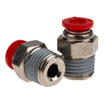 Norgren Straight Threaded Adaptor, Push In 6 mm to R 1/4, Threaded-to-Tube Connection Style