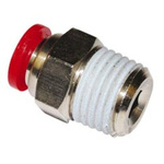 Norgren Pneufit C Series Push-in Fitting, Push In 12 mm to R 3/8, Threaded-to-Tube Connection Style