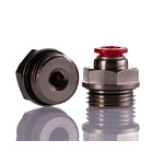 Norgren Straight Fitting, G 1/2 Male to Push In 8 mm, Threaded-to-Tube Connection Style