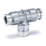SMC KQB2T Series Tee Threaded Adaptor, Push In 8 mm to Push In 8 mm