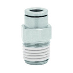Norgren PNEUFIT 10 Series Straight Threaded Adaptor, R 1/4 Male to Push In 4 mm, Threaded-to-Tube Connection Style,