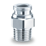 SMC KQB2 Series Male Connector, G 1/8 Male to 6 mm, Threaded-to-Tube Connection Style, KQB2H06-G01