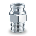 SMC KQB2 Series Straight Threaded Adaptor, G 1/2 Male to Push In 12 mm, Threaded-to-Tube Connection Style, SERIE KQB2