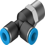 Festo QSTL Series T Fitting, R 3/8 Male to 8 mm, Threaded-to-Tube Connection Style