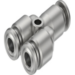 Festo NPQR Series Y Fitting, Push In 4 mm to Push In 4 mm, Tube-to-Tube Connection Style, NPQR-Y-Q4