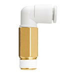 SMC KQ2 Series Extended Male Elbow, M5 x 0.8 to Push In 6 mm, Threaded-to-Tube Connection Style