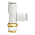 SMC KQ2 Series T Fitting, R 1/4 to Push In 8 mm, Threaded-to-Tube Connection Style