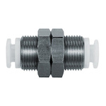 SMC KG Series Bulkhead Union, Push In 8 mm to Push In 8 mm, Tube-to-Tube Connection Style