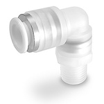 SMC KP Series Male Stud Elbow, R 1/4 to Push In 10 mm, Threaded-to-Tube Connection Style