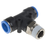 Festo QS Series Tee Threaded Adaptor, Push In 16 mm to Push In 16 mm, Threaded-to-Tube Connection Style, 153116