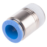 Festo QS Series Straight Threaded Adaptor, R 1/2 Male to Push In 12 mm, Threaded-to-Tube Connection Style, 153021