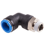 Festo QS Series Elbow Threaded Adaptor, R 3/8 Male to Push In 16 mm, Threaded-to-Tube Connection Style, 164958