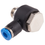 Festo QS Series Elbow Threaded Adaptor, G 1/8 Male to Push In 4 mm, Threaded-to-Tube Connection Style, 186137