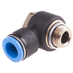 Festo QS Series Elbow Threaded Adaptor, G 3/8 Male to Push In 12 mm, Threaded-to-Tube Connection Style, 186145