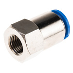Festo QS Series Straight Threaded Adaptor, G 1/4 Female to Push In 12 mm, Threaded-to-Tube Connection Style, 190651