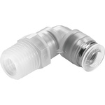 Festo NPQP Series Elbow Threaded Adaptor, R 1/4 Male to Push In 8 mm, Threaded-to-Tube Connection Style, 133056