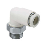 SMC KQ2 Series Elbow Threaded Adaptor, R 3/8 Male to Push In 1/2 in, Threaded-to-Tube Connection Style