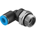 Festo Elbow Threaded Adaptor, G 3/8 Male to Push In 8 mm, Threaded-to-Tube Connection Style, 132055