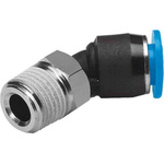 Festo Elbow Threaded Adaptor, R 1/8 Male to Push In 8 mm, Threaded-to-Tube Connection Style, 130598
