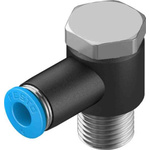 Festo Elbow Threaded Adaptor, R 1/4 Male to Push In 6 mm, Threaded-to-Tube Connection Style, 130752