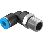 Festo Elbow Threaded Adaptor, R 1/4 Male to Push In 6 mm, Threaded-to-Tube Connection Style, 130731