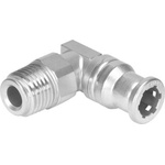 Festo QS Series Elbow Threaded Adaptor, R 1/4 Male to Push In 6 mm, Threaded Connection Style, 132599