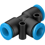 Festo QS Series Tee Tube-to-Tube Adaptor, Tube-to-Tube Connection Style, 130783