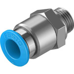 Festo Straight Threaded Adaptor, G 1/8 Male to Push In 8 mm, Threaded-to-Tube Connection Style, 132038