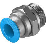 Festo Straight Threaded Adaptor, G 3/8 Male to Push In 10 mm, Threaded-to-Tube Connection Style, 132044