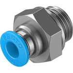Festo Straight Threaded Adaptor, G 1/4 Male to Push In 6 mm, Threaded-to-Tube Connection Style, 132039