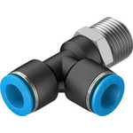 Festo Tee Threaded Adaptor, Push In 12 mm to Push In 12 mm, Threaded-to-Tube Connection Style, 153126